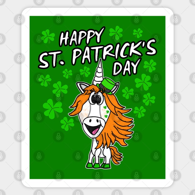 Happy St. Patrick's Day 2022 Unicorn Irish Shamrocks Sticker by doodlerob